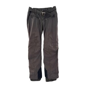KRU Womens Japan Technical Ski Pants Olive Brown Belted Snow Trousers Size M